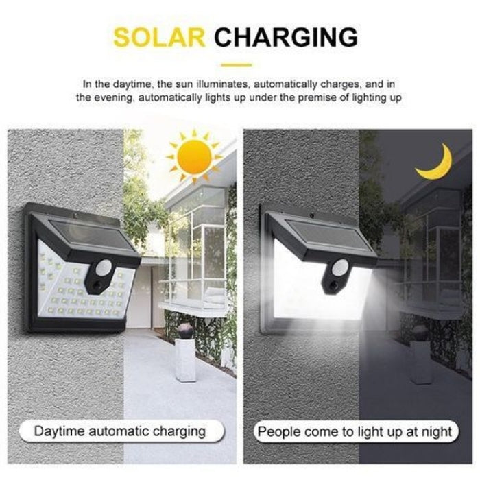 Lampe Solaire À 40 Led Avec Capteur De Mouvement - 3 Modes - Étanche - 60 w