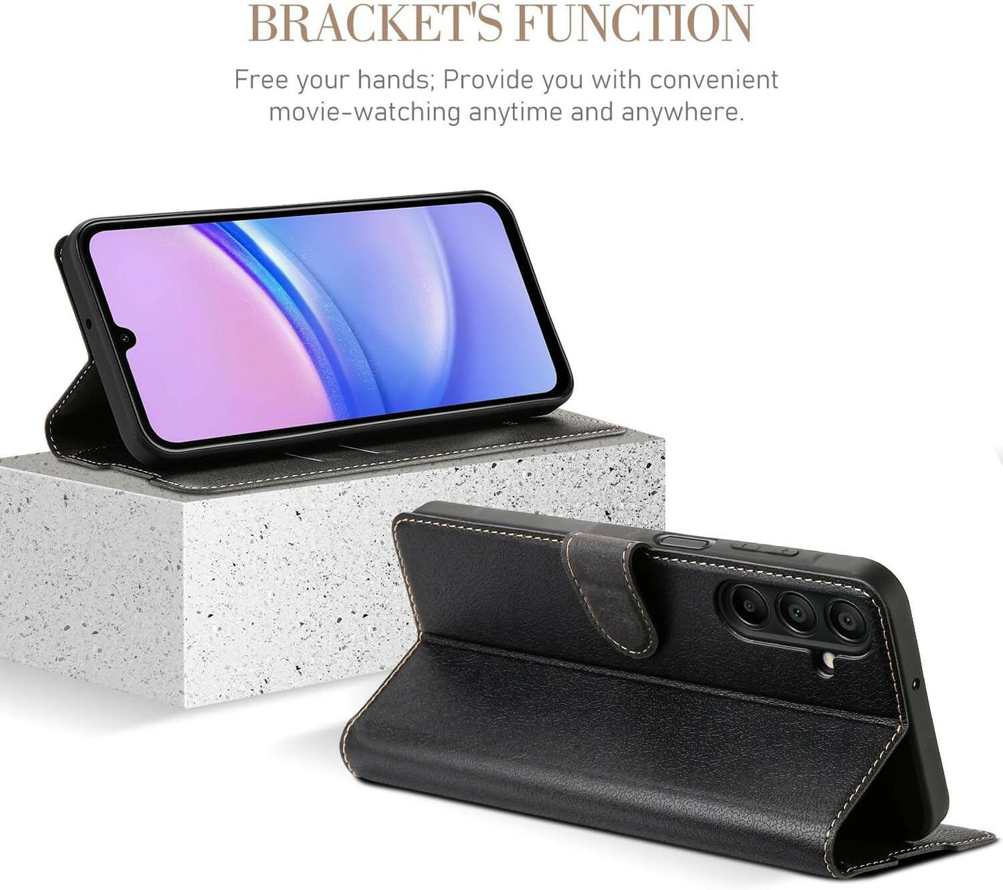 Flip cover cuir pour Samsung Galaxy A34 - Noir