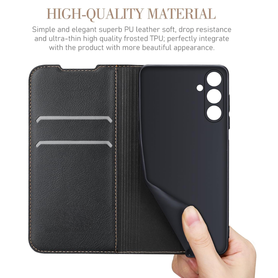 Flip cover cuir pour Samsung Galaxy A34 - Noir