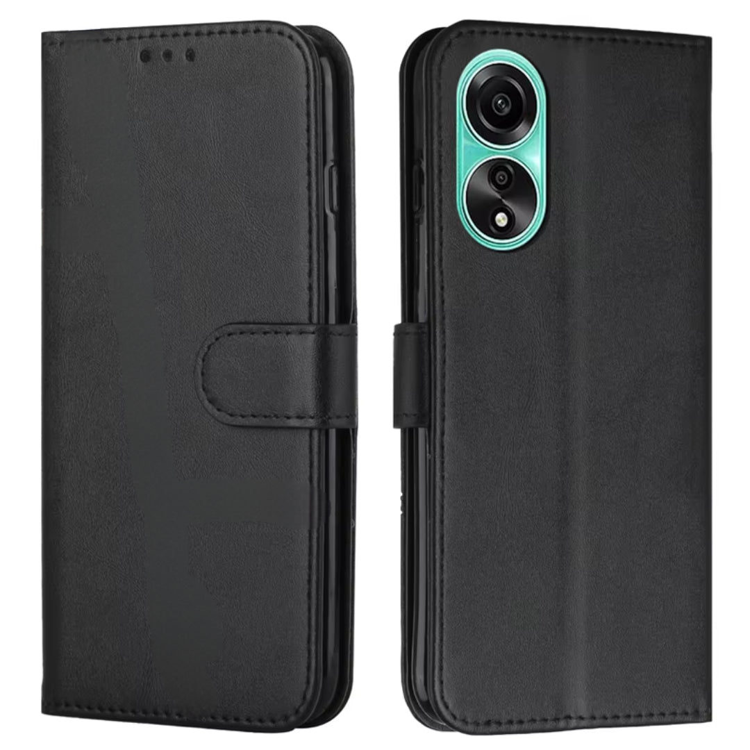 Flip cover cuir pour Oppo A78 - Noir