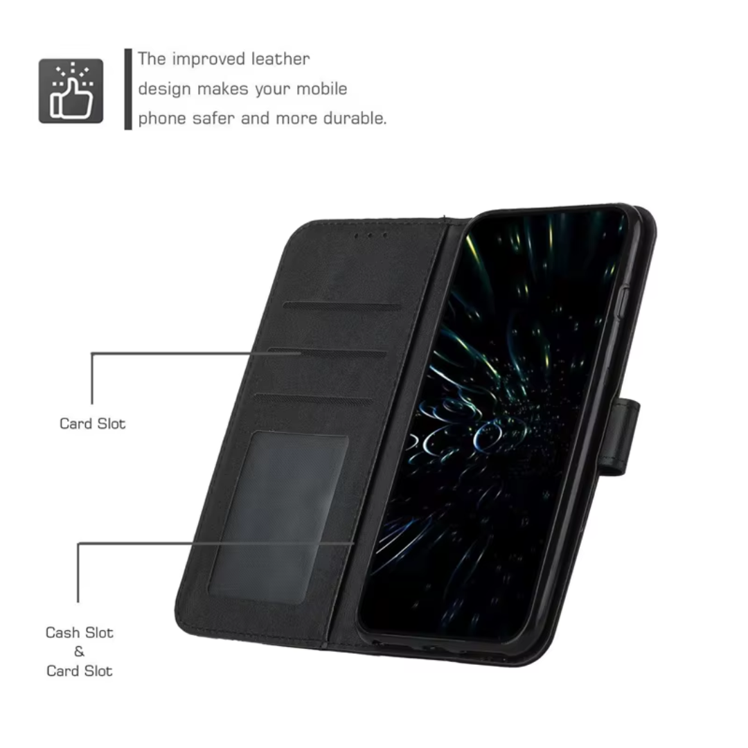 Flip cover cuir pour Oppo A78 - Noir
