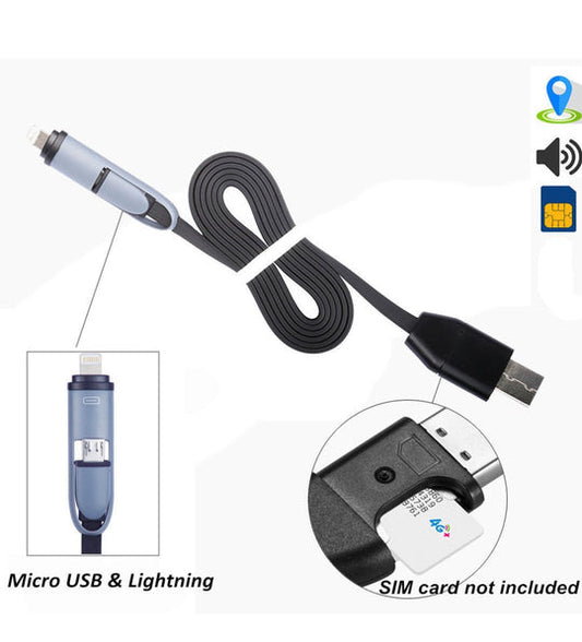 Mini traceur GPS espion 2 en 1 pour véhicules et câble de chargement USB