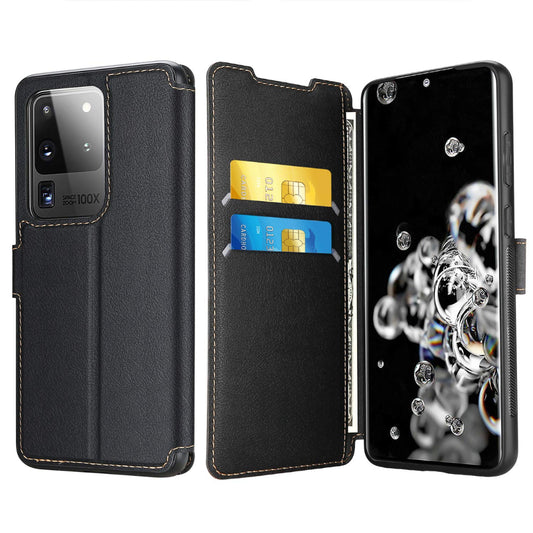 Flip cover cuir pour Samsung Galaxy S20 Ultra - Noir